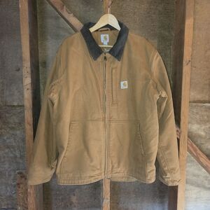 Carhartt Men's Tan Jacket with Dark Collar